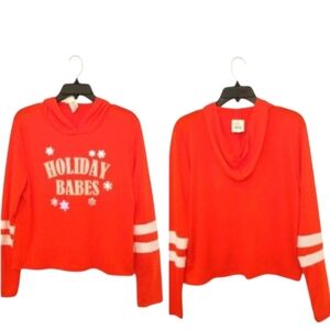 Pink Peony NWT Red & silver snowflake Holiday hoodie.  Size XL.